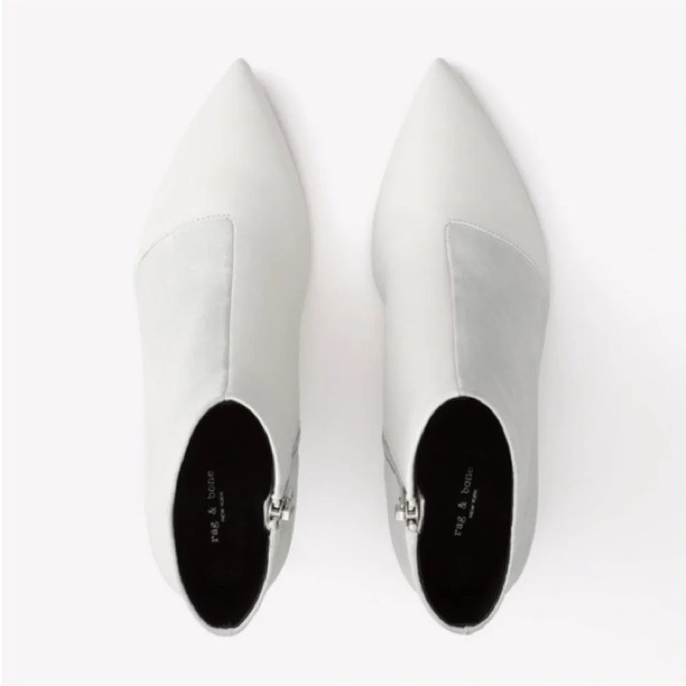 Rag & Bone Beha White Suede Leather Stiletto Ankle Boot. NIB. Sz 37.5 (7.5) - Picture 2 of 15